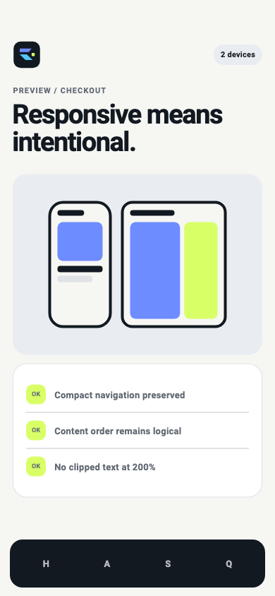 Adaptive preview comparing phone and tablet layouts